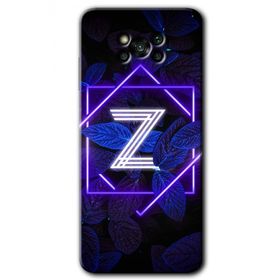 Poco X3 NFC Dark Neon Yaprak Z Harfi Baskılı Uyumlu Silikon Kılıf