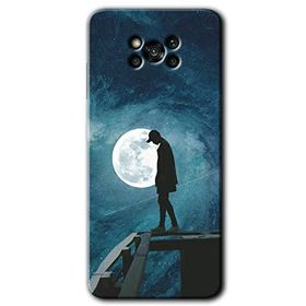 Poco X3 NFC Dolunay Yalnızlık Baskılı Uyumlu Silikon Kılıf