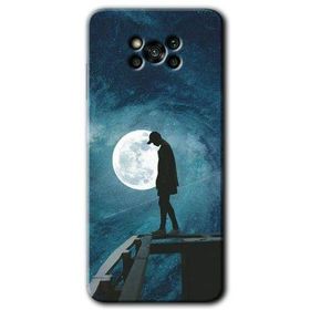 Poco X3 NFC Dolunay Yalnızlık Baskılı Uyumlu Silikon Kılıf