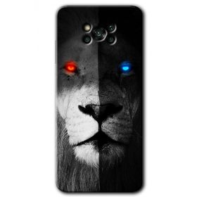 Poco X3 NFC Fire and Ice Lion Baskılı Uyumlu Silikon Kılıf