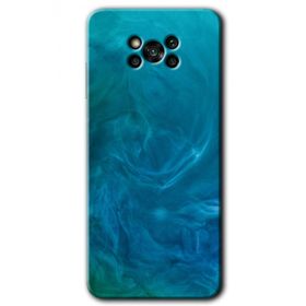 Poco X3 NFC Mavi Aura Baskılı Uyumlu Silikon Kılıf