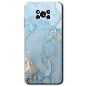 Poco X3 NFC Mavi Gold Mermer Baskılı Uyumlu Silikon Kılıf