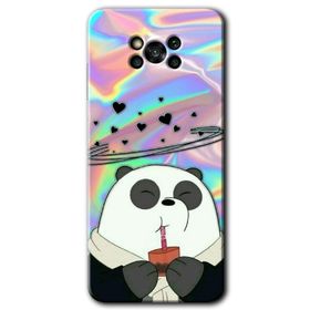 Poco X3 NFC Milkshake Panda Baskılı Uyumlu Silikon Kılıf