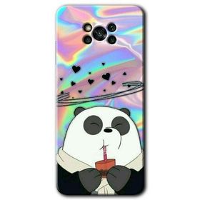 Poco X3 NFC Milkshake Panda Baskılı Uyumlu Silikon Kılıf