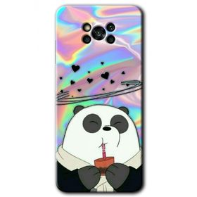 Poco X3 NFC Milkshake Panda Baskılı Uyumlu Silikon Kılıf