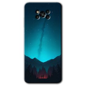 Poco X3 NFC Night Fores Mount Baskılı Uyumlu Silikon Kılıf