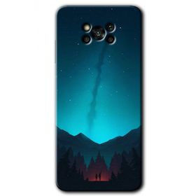 Poco X3 NFC Night Fores Mount Baskılı Uyumlu Silikon Kılıf