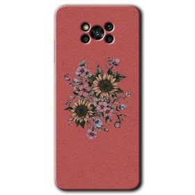 Poco X3 NFC Retro Çiçek Baskılı Uyumlu Silikon Kılıf