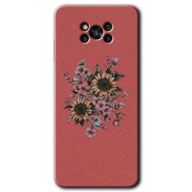 Poco X3 NFC Retro Çiçek Baskılı Uyumlu Silikon Kılıf