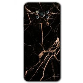 Poco X3 NFC Siyah Gold Mermer Baskılı Uyumlu Silikon Kılıf