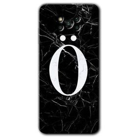 Poco X3 NFC Siyah Mermer Desenli O Harfi Baskılı Uyumlu Silikon Kılıf