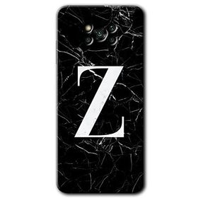 Poco X3 NFC Siyah Mermer Desenli Z Harfi Baskılı Uyumlu Silikon Kılıf