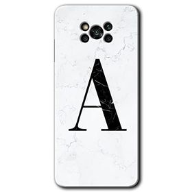 Poco X3 Pro Beyaz Mermer Desenli A Harfi Baskılı Uyumlu Silikon Kılıf