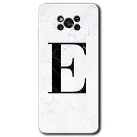 Poco X3 Pro Beyaz Mermer Desenli E Harfi Baskılı Uyumlu Silikon Kılıf