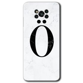 Poco X3 Pro Beyaz Mermer Desenli O Harfi Baskılı Uyumlu Silikon Kılıf