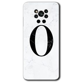 Poco X3 Pro Beyaz Mermer Desenli O Harfi Baskılı Uyumlu Silikon Kılıf