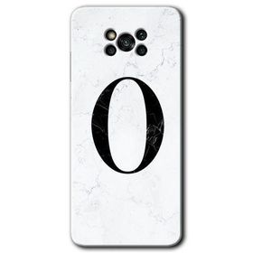 Poco X3 Pro Beyaz Mermer Desenli O Harfi Baskılı Uyumlu Silikon Kılıf