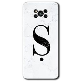 Poco X3 Pro Beyaz Mermer Desenli S Harfi Baskılı Uyumlu Silikon Kılıf