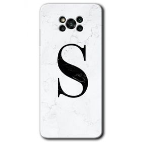 Poco X3 Pro Beyaz Mermer Desenli S Harfi Baskılı Uyumlu Silikon Kılıf