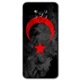 Poco X3 Pro Black Ayyıldız Baskılı Uyumlu Silikon Kılıf