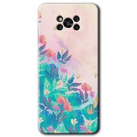 Poco X3 Pro Çizim Yapraklar Baskılı Uyumlu Silikon Kılıf