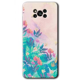 Poco X3 Pro Çizim Yapraklar Baskılı Uyumlu Silikon Kılıf