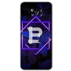 Poco X3 Pro Dark Neon Yaprak B Harfi Baskılı Uyumlu Silikon Kılıf