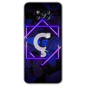 Poco X3 Pro Dark Neon Yaprak Ç Harfi Baskılı Uyumlu Silikon Kılıf