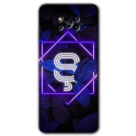 Poco X3 Pro Dark Neon Yaprak Ş Harfi Baskılı Uyumlu Silikon Kılıf