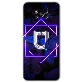 Poco X3 Pro Dark Neon Yaprak U Harfi Baskılı Uyumlu Silikon Kılıf