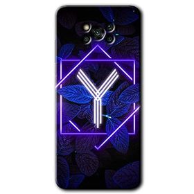 Poco X3 Pro Dark Neon Yaprak Y Harfi Baskılı Uyumlu Silikon Kılıf