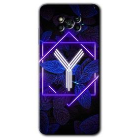 Poco X3 Pro Dark Neon Yaprak Y Harfi Baskılı Uyumlu Silikon Kılıf