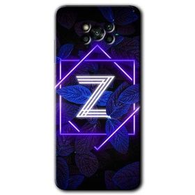 Poco X3 Pro Dark Neon Yaprak Z Harfi Baskılı Uyumlu Silikon Kılıf