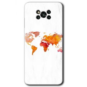 Poco X3 Pro Dünya Haritası Baskılı Uyumlu Silikon Kılıf