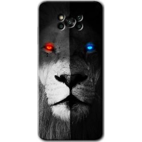 Poco X3 Pro Fire and Ice Lion Baskılı Uyumlu Silikon Kılıf
