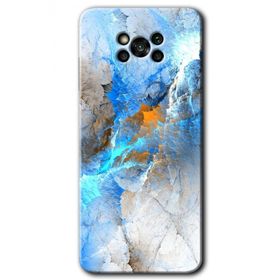 Poco X3 Pro Mavi Buzul Baskılı Uyumlu Silikon Kılıf
