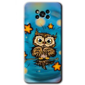 Poco X3 Pro Owl Bird Stars Baskılı Uyumlu Silikon Kılıf