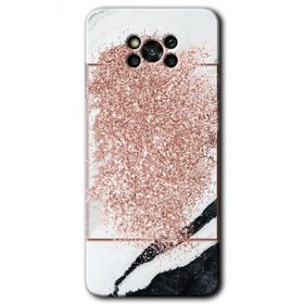 Poco X3 Pro Simli Mermer Baskılı Uyumlu Silikon Kılıf
