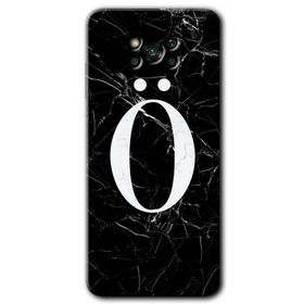 Poco X3 Pro Siyah Mermer Desenli Ö Harfi Baskılı Uyumlu Silikon Kılıf