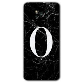 Poco X3 Pro Siyah Mermer Desenli Ö Harfi Baskılı Uyumlu Silikon Kılıf