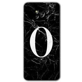 Poco X3 Pro Siyah Mermer Desenli Ö Harfi Baskılı Uyumlu Silikon Kılıf