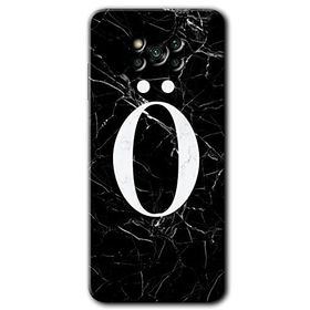 Poco X3 Pro Siyah Mermer Desenli Ö Harfi Baskılı Uyumlu Silikon Kılıf