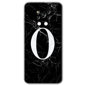 Poco X3 Pro Siyah Mermer Desenli Ö Harfi Baskılı Uyumlu Silikon Kılıf