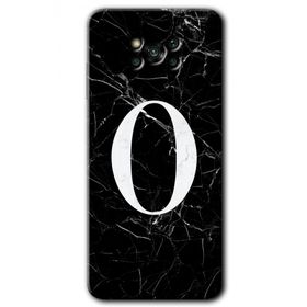 Poco X3 Pro Siyah Mermer Desenli Ö Harfi Baskılı Uyumlu Silikon Kılıf