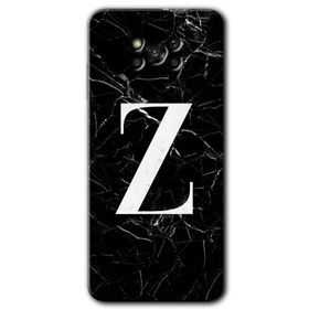 Poco X3 Pro Siyah Mermer Desenli Z Harfi Baskılı Uyumlu Silikon Kılıf