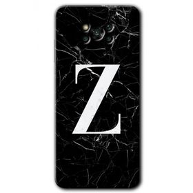 Poco X3 Pro Siyah Mermer Desenli Z Harfi Baskılı Uyumlu Silikon Kılıf