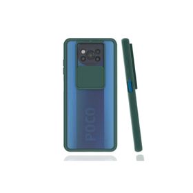 Poco X3 Uyumlu Slayt Kaydırmalı Kamera Korumalı Renkli Silikon Arkası Buz Beyaz Cep Telefon Kılıfı