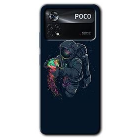 Poco X4 Pro Astronot Kıyafeti Baskılı Uyumlu Silikon Kılıf