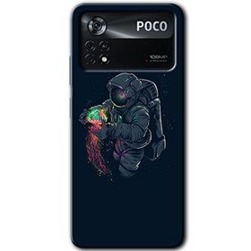Poco X4 Pro Astronot Kıyafeti Baskılı Uyumlu Silikon Kılıf