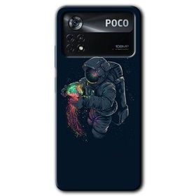 Poco X4 Pro Astronot Kıyafeti Baskılı Uyumlu Silikon Kılıf
